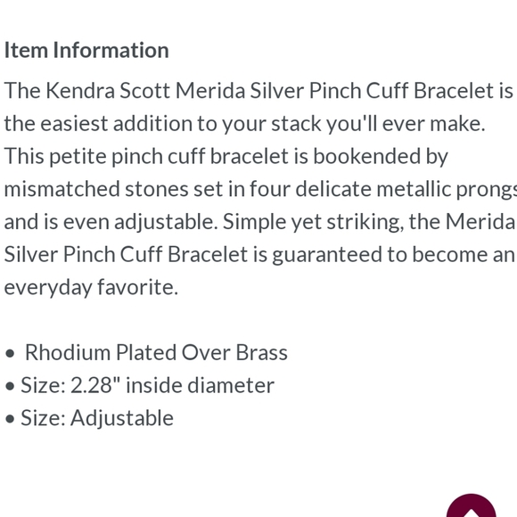 KENDRA SCOTT Merida Silver Pinch Cuff Bracelet in Amethyst Dichroic NWT - Picture 2 of 8